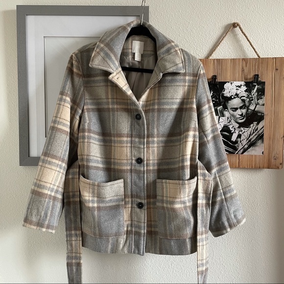 H&M Plaid Tie-Belt Jacket - Picture 5 of 10